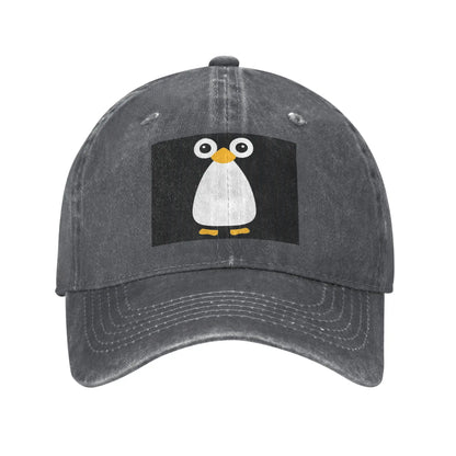 Cute Vector Penguin Denim Cap