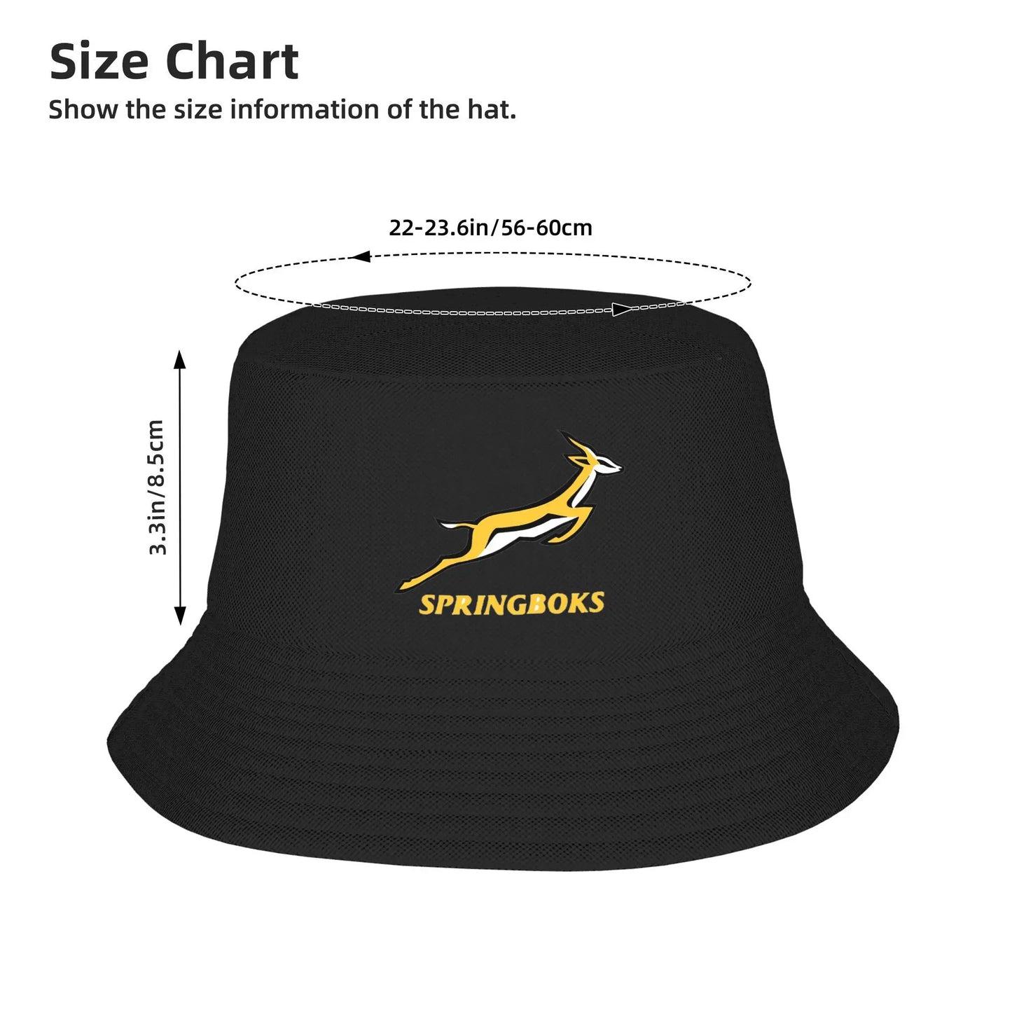 Springbok  Bucket Hat Panama Bob Hats Outdoor Hip Hop Reversible For Summer Beach