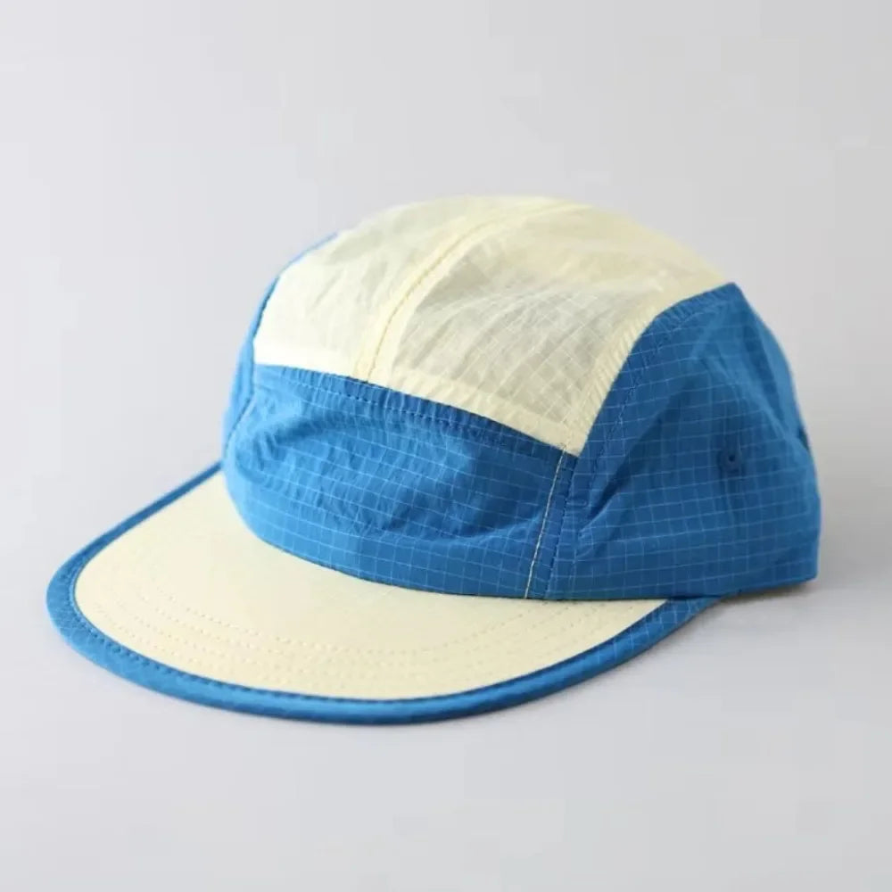 Fashion Plaid Thin Sun Cap Quick-drying Letter Embroidery Sports Running Cap Baseball Cap