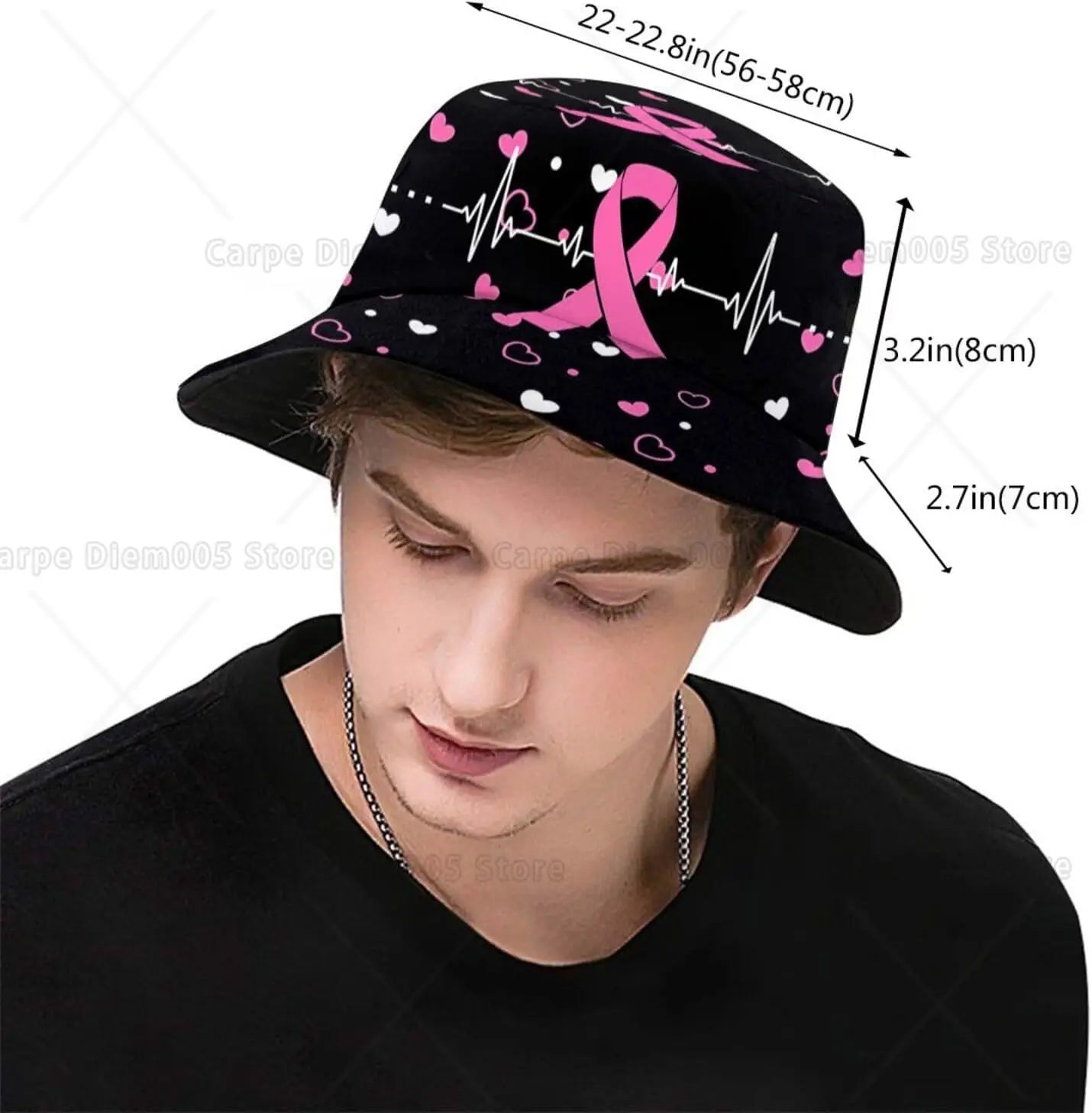 Breast Cancer Awareness Bucket Hat for Women Fashion