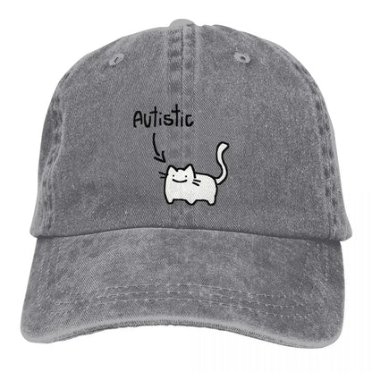 Pure Color Dad Hats Autistic Cat Women's Hat Sun Visor Baseball Caps
