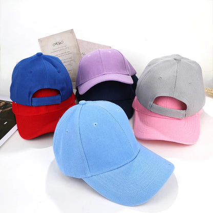Fashion Baseball Caps For Children Adjustable Solid Color Cap