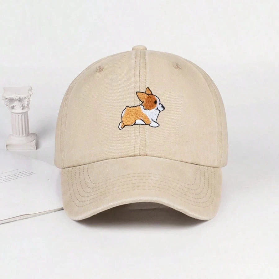 Cute Corgi Embroidered Baseball Cap