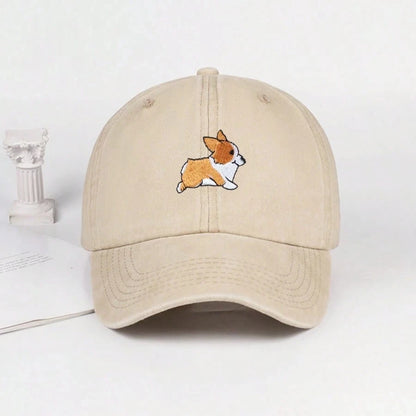 Cute Corgi Embroidered Baseball Cap