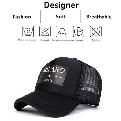 Unisex MILANO ITALIA Letter Printing Baseball Caps
