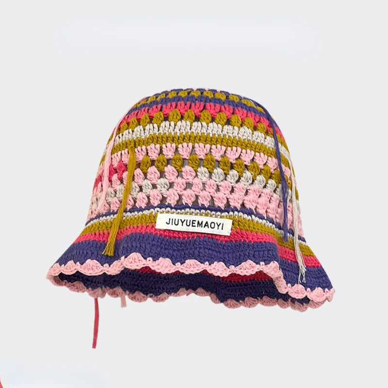 Autumn New Crochet Korean Handmade Bucket Hat Women