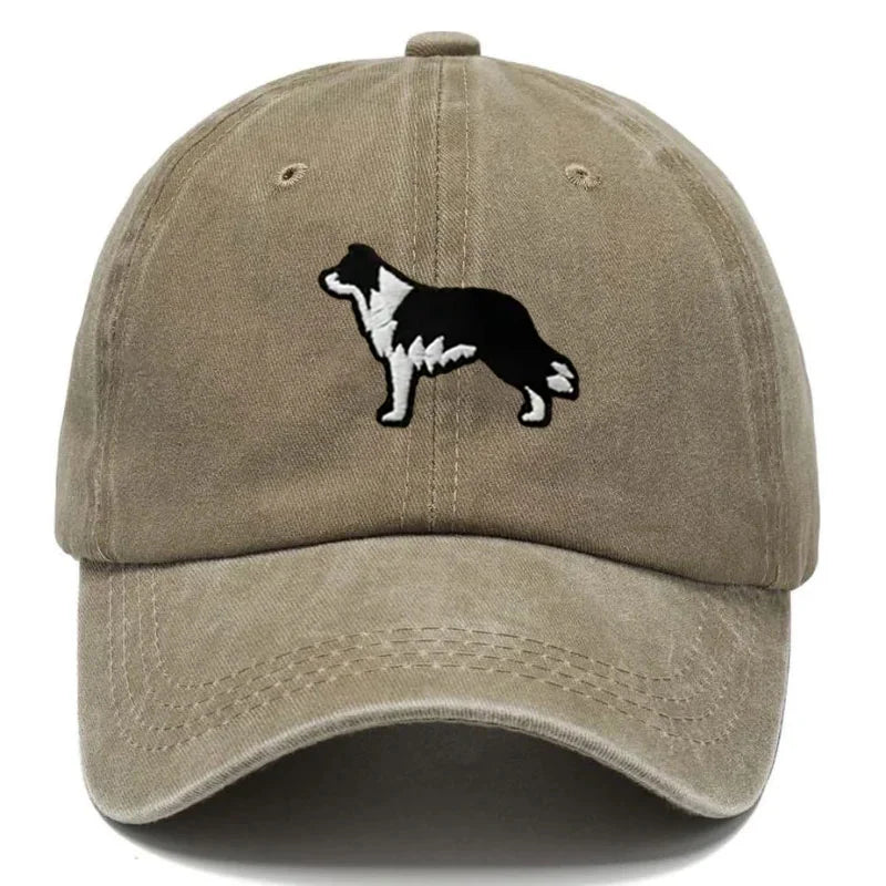 Border Collie Washed Cotton Baseball Cap