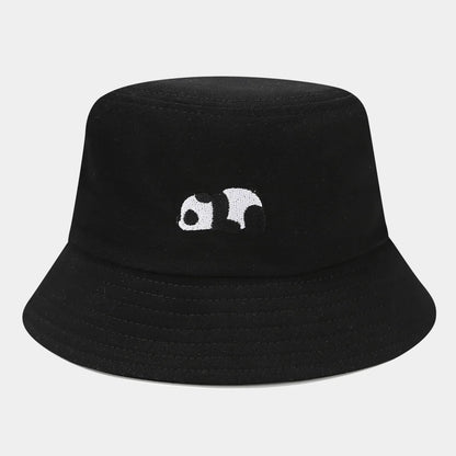 Fashion Cartoon Panda Funny Black White Bucket Hat For Men Women