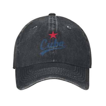 Summer Cuba Vintage Handwritten With Red Star Baseball Cap