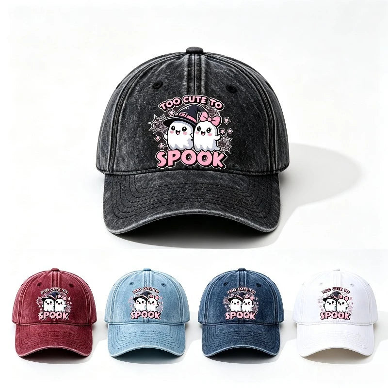 Baseball Cap Too Cute To Spook Cute Ghost Print