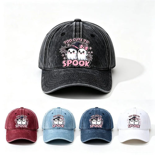 Baseball Cap Too Cute To Spook Cute Ghost Print
