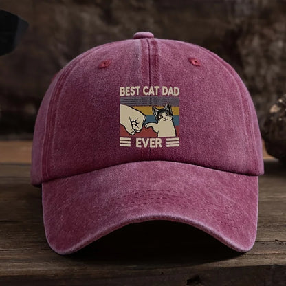 Best Cat Dad Hat With Claw Print And Cat Pattern Adjustable Buckle Design Baseball Hat