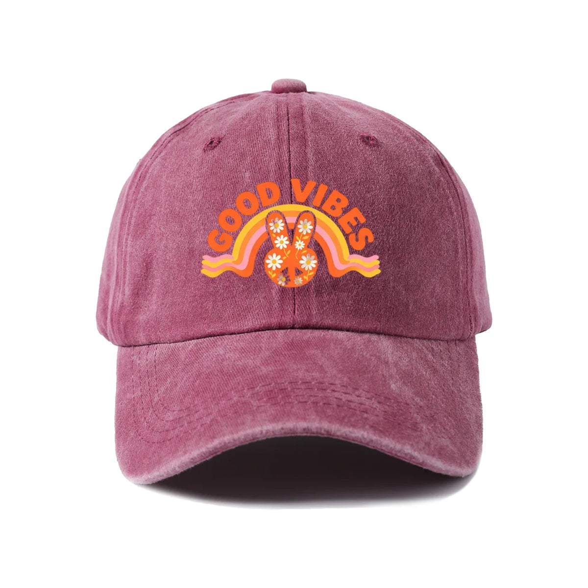 Good Vibes Rabbit Graphic Baseball Cap