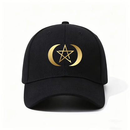 Adjustable Golden Moon & Star Baseball Cap