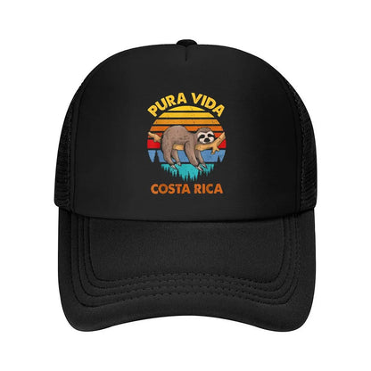 “Sloth Costa Rica Travel, Fun Design” Mesh Baseball Cap
