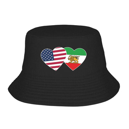 Persian American Flag USA Persia Iran Flag Iranian Roots Bucket Hat