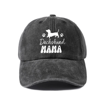 Dachshund Mama Vintage Washed Baseball Cap