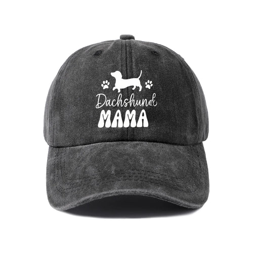 Dachshund Mama Vintage Washed Baseball Cap