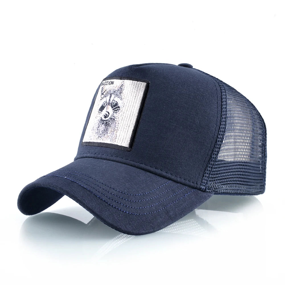 Spring Summer Baseball Cap With Lion Embroidery