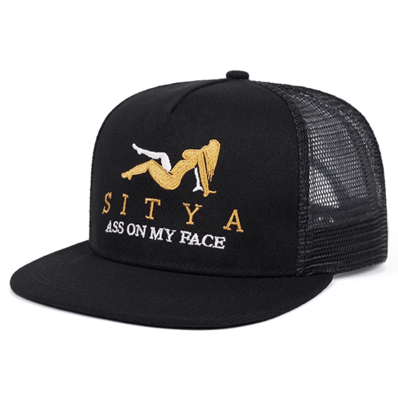 Personalized New Flat Edge Hat letters Creative Embroidered Street HipHop Hat Snapback Caps