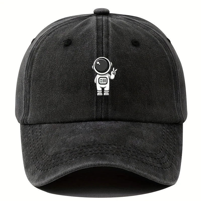 Printed Astronaut Retro Baseball Cap Unisex Adjustable Duckbill Cap