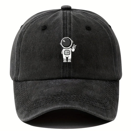 Printed Astronaut Retro Baseball Cap Unisex Adjustable Duckbill Cap