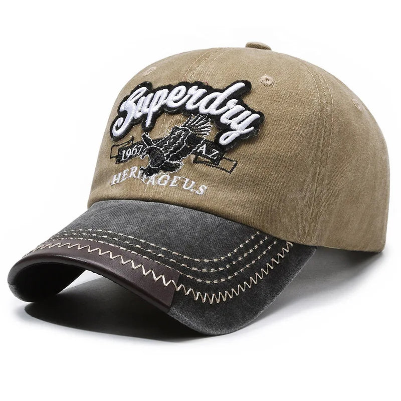 Unisex Sporty Cotton Washed Baseball Cap - Stylish ORIGINAL THE BLACK Letter Embroidery