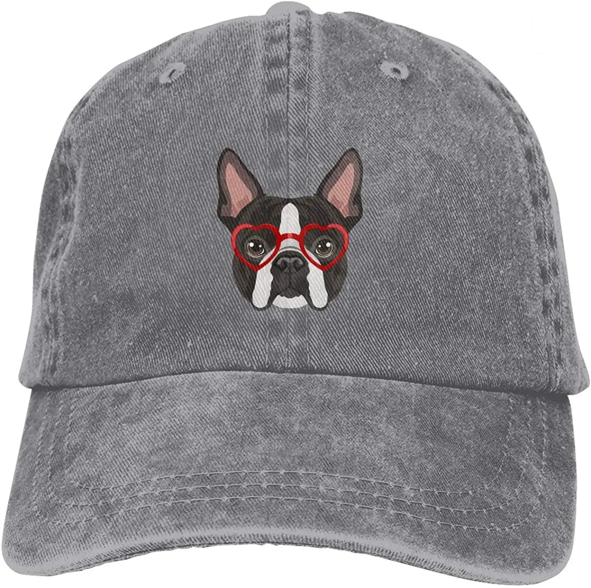 Boston Terrier Washed Baseball Cap