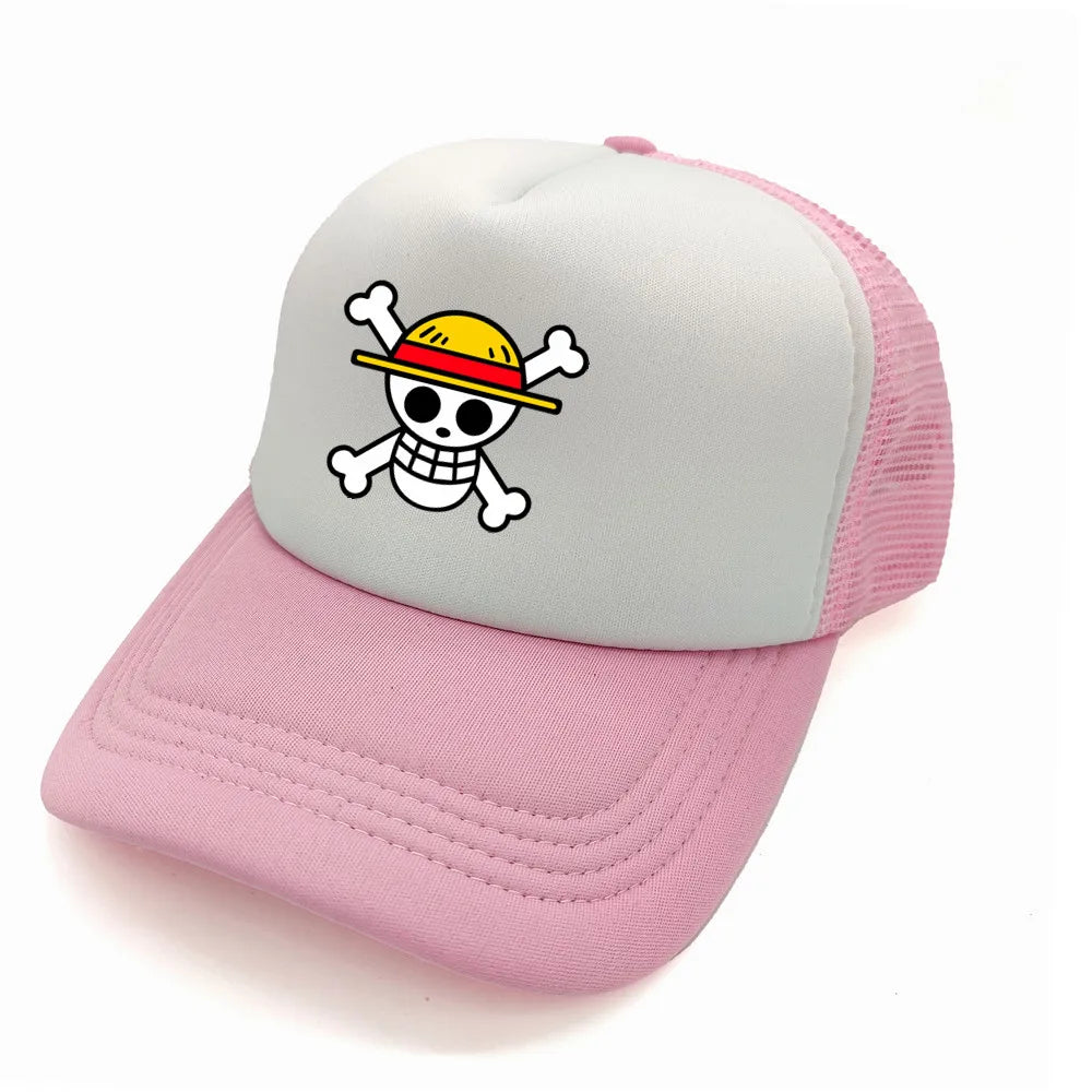 Monkey D Luffy Trucker Cap Men Anime One Piece Straw Hat Baseball Cap