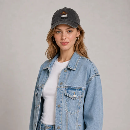 Not So Funi Meow Vintage-Washed Adjustable Baseball Hat
