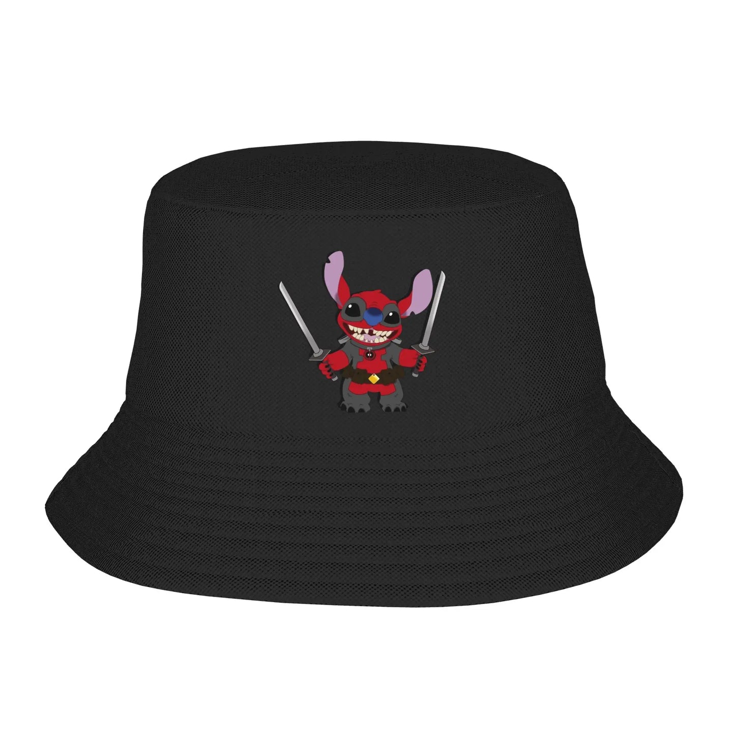 Men Bucket Hat Cartoon Lilo Stitch Picnic Headwear Foldable Outdoor