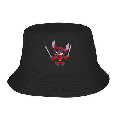 Men Bucket Hat Cartoon Lilo Stitch Picnic Headwear Foldable Outdoor