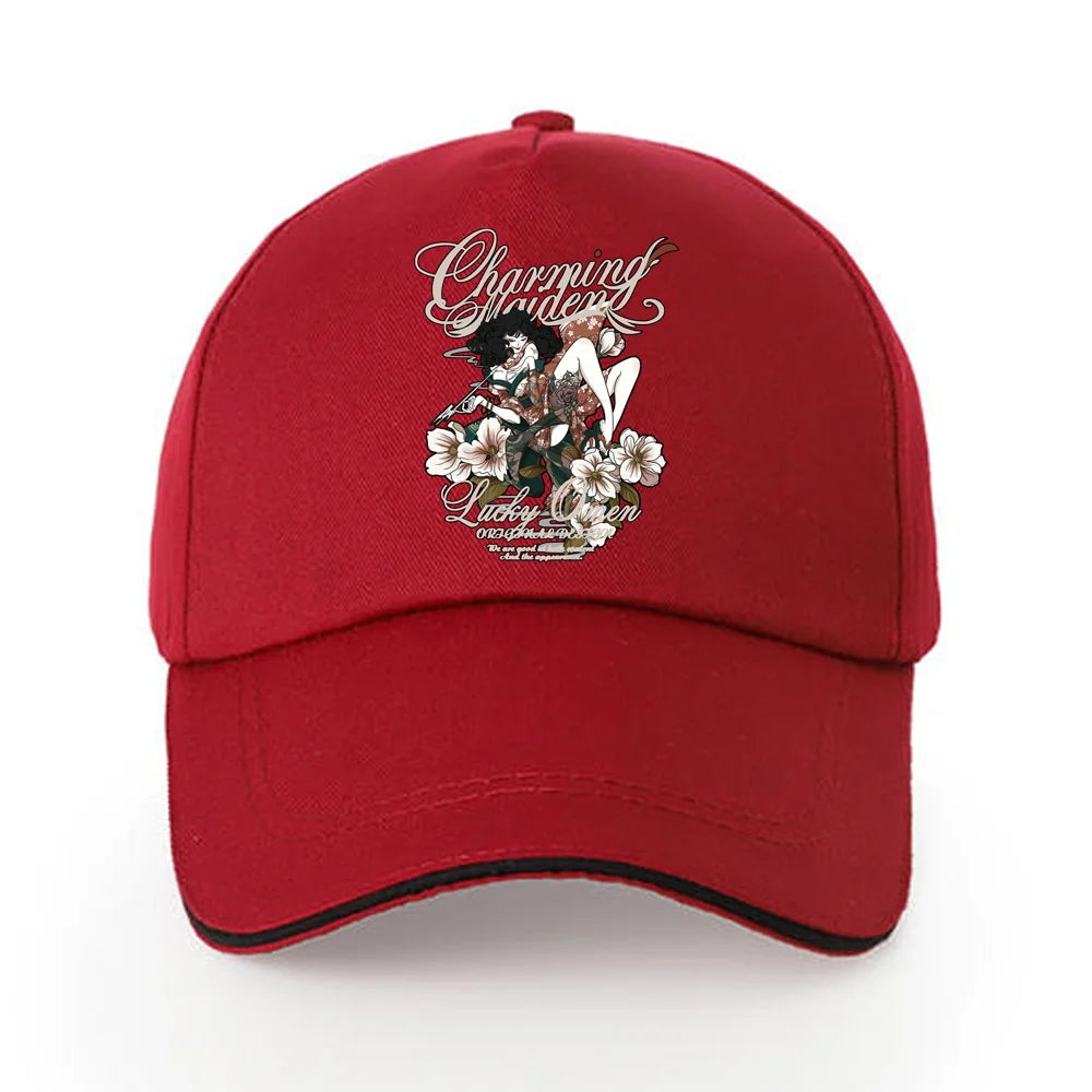 Summer Baseball Cap Solid Cotton Sun Hat Samurai Print