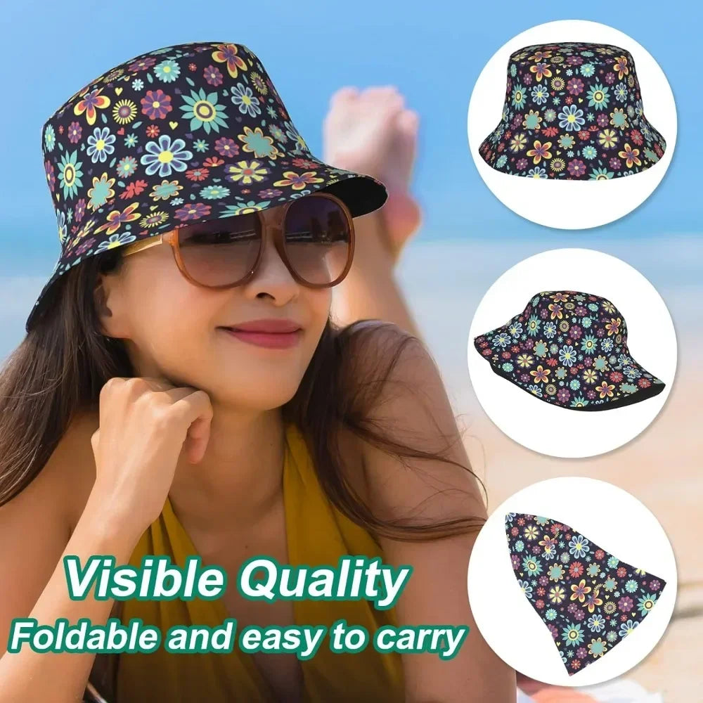 Small Flowers Fisherman Cap Hip Hop Gorras Summer Unisex Printing Bucket Hat