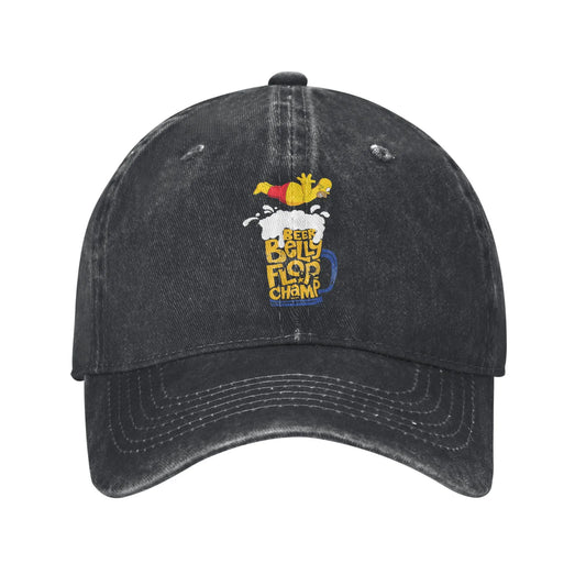 The S-simpson Homer Beer Belly Flop Champ Washed Baseball Cap