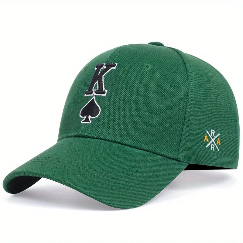 Unisex Poker K Letter Embroidery Baseball Caps Sunscreen Hat Sports Golf Cap