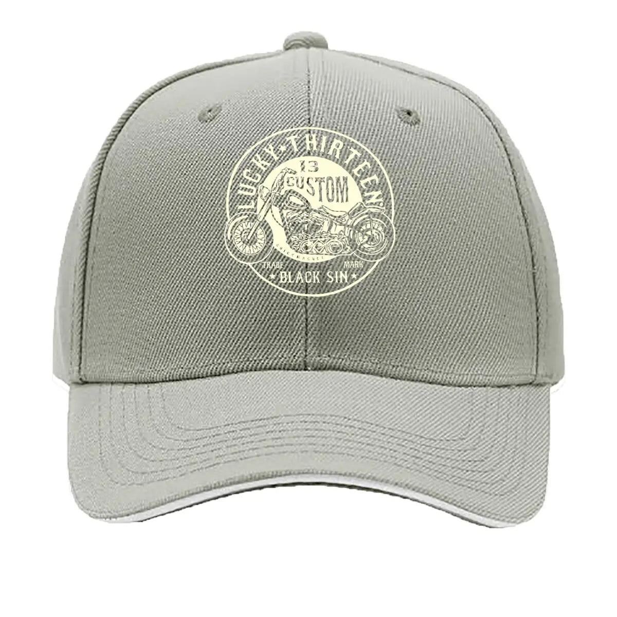 Lucky 13 Custom Moto Retro Rebellion Biker Culture Art Sandwich Baseball Cap