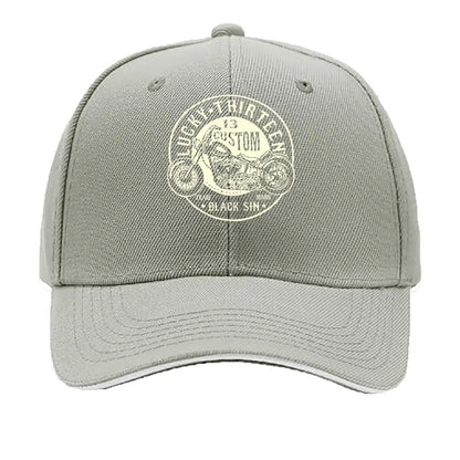 Lucky 13 Custom Moto Retro Rebellion Biker Culture Art Sandwich Baseball Cap