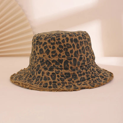 Retro And Fashionable Leopard Print Fisherman Hat
