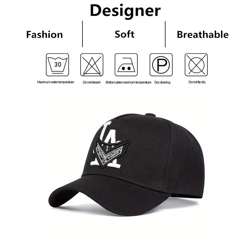 Unisex LA Mask Letter Embroidery Hip-hop Hats Baseball Caps Sunscreen Hat