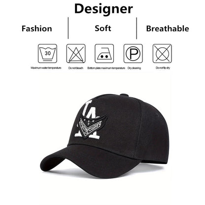 Unisex LA Mask Letter Embroidery Hip-hop Hats Baseball Caps Sunscreen Hat