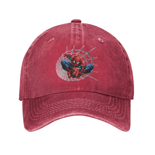 Black Spider Web in Action Men Women Baseball Caps