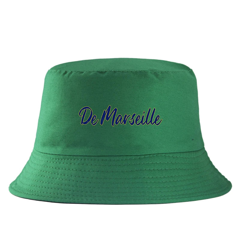 De Marseille Letter Print Reversible Bucket Hat Women Men