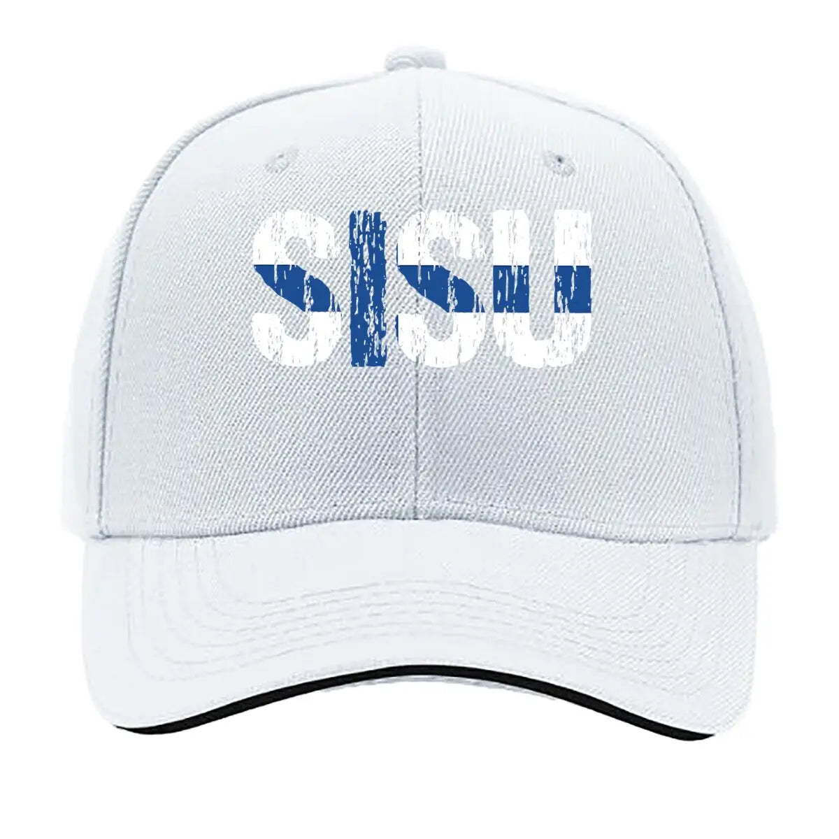 Sisu Finnish Word Resilience Text Art Print Sandwich Baseball Cap