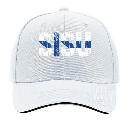 Sisu Finnish Word Resilience Text Art Print Sandwich Baseball Cap