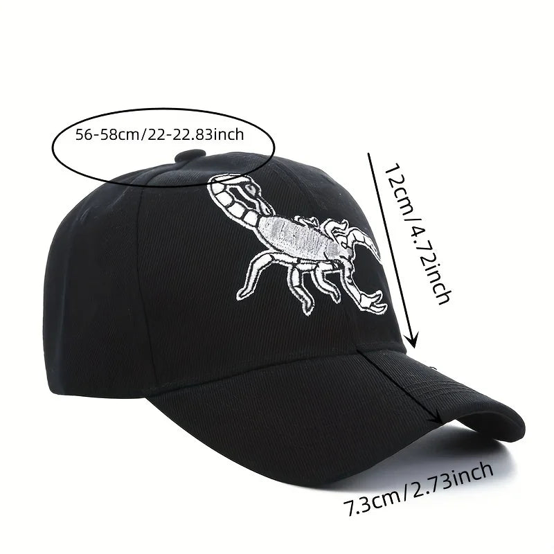 Scorpion Embroidery Korean Style Fashion Baseball Cap