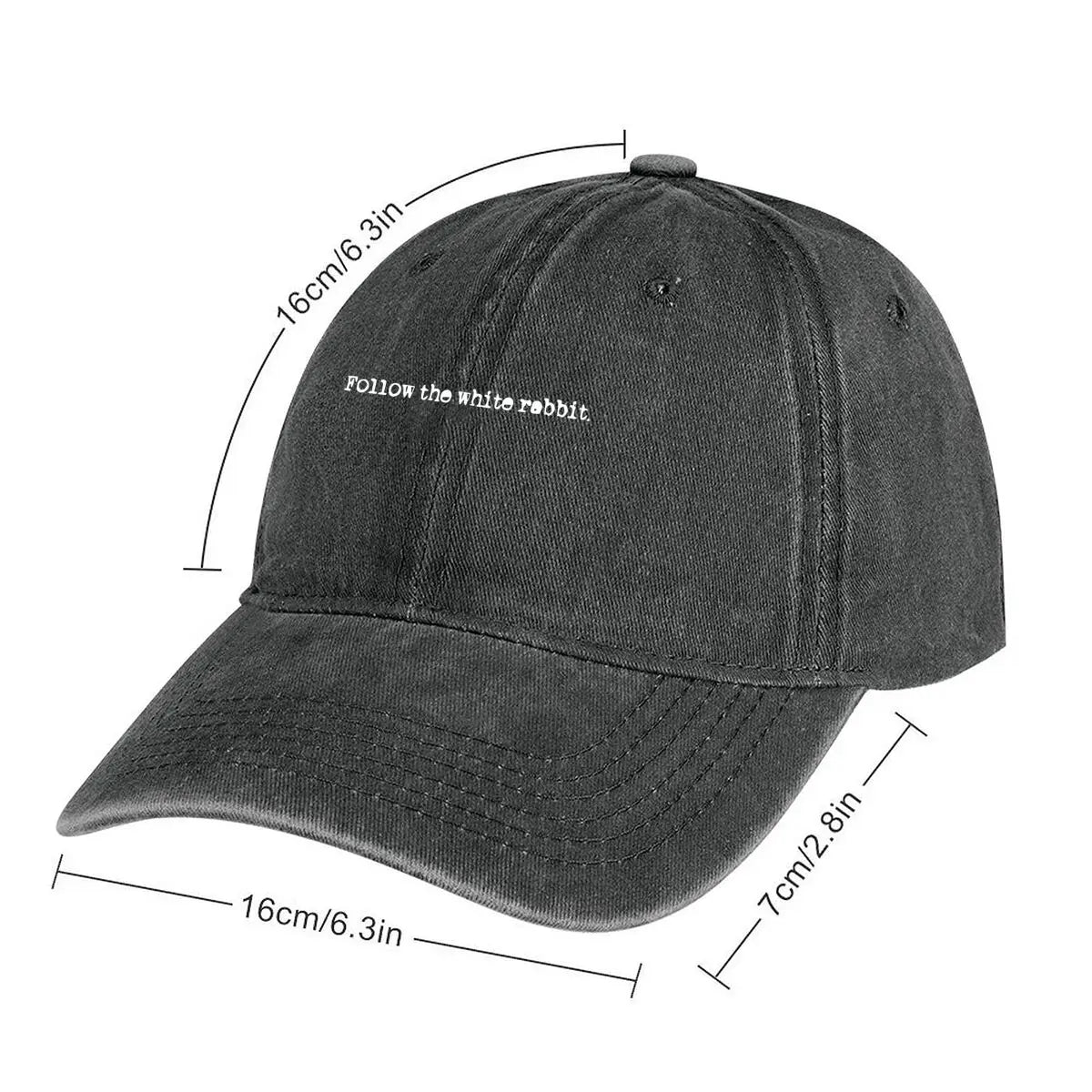 Follow the white rabbit Alice in Wonderland The Washed Baseball Cap
