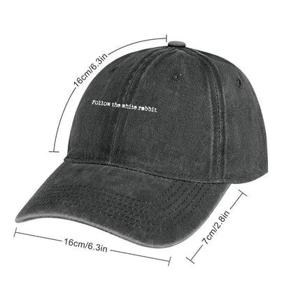 Follow the white rabbit Alice in Wonderland The Washed Baseball Cap