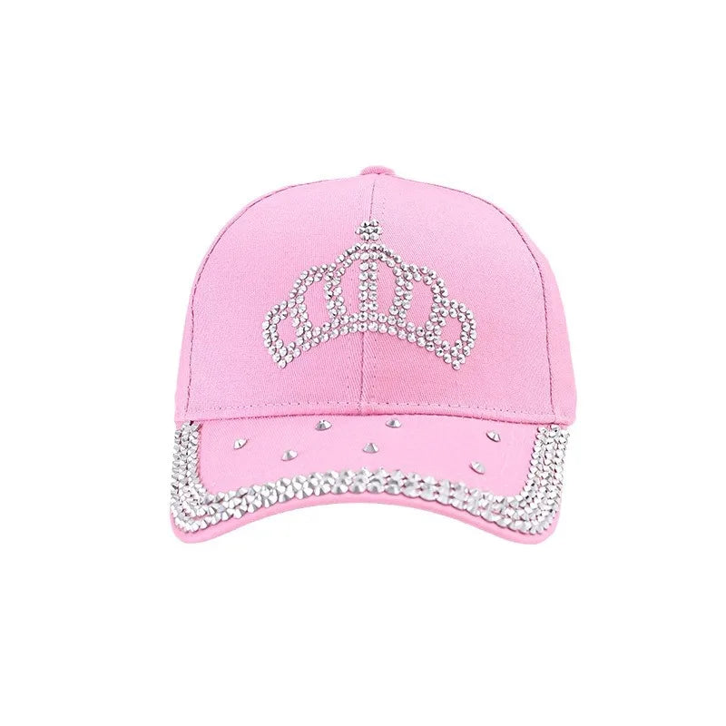 Men's and Women's New Summer Fashion Casual Hot Diamond Crown Cap Baseball Cap
