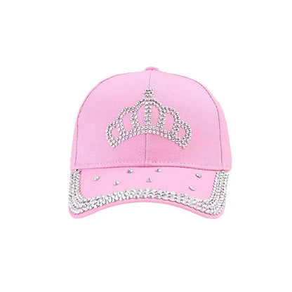 Men's and Women's New Summer Fashion Casual Hot Diamond Crown Cap Baseball Cap